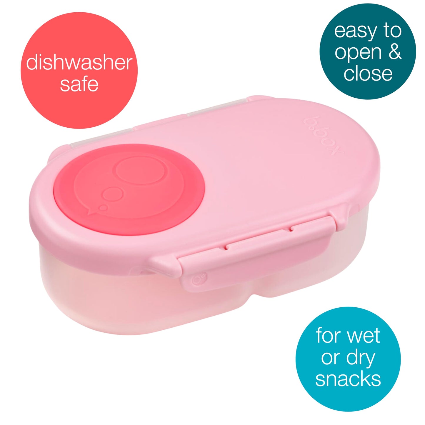 b.box Snack Box for Kids & Toddlers: 2 Compartment Snack Containers, Mini Bento Box, Lunch Box. Leak Proof, BPA free, Dishwasher safe. School Supplies. Ages 4 months+ (Lemon Sherbet, 12oz capacity)