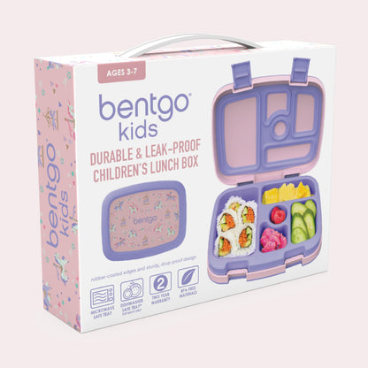 Bentgo Kids Prints Leak-Proof, 5-Compartment Bento-Style Kids Lunch Box - Ideal Portion Sizes for Ages 3-7, Durable, Drop-Proof, Dishwasher Safe, & Made with BPA-Free Materials (Puppy Love)