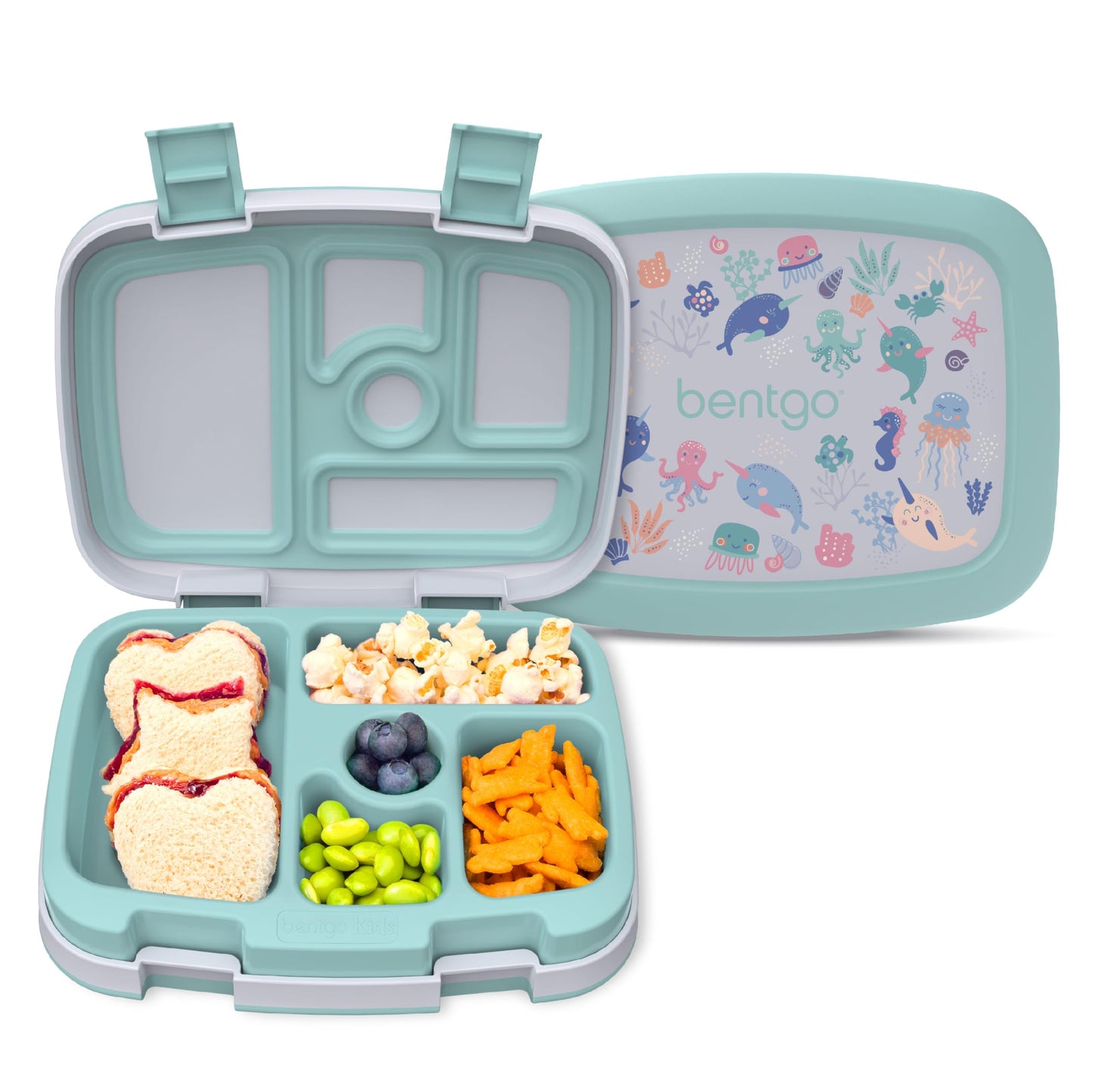 Bentgo Kids Prints Leak-Proof, 5-Compartment Bento-Style Kids Lunch Box - Ideal Portion Sizes for Ages 3-7, Durable, Drop-Proof, Dishwasher Safe, & Made with BPA-Free Materials (Puppy Love)