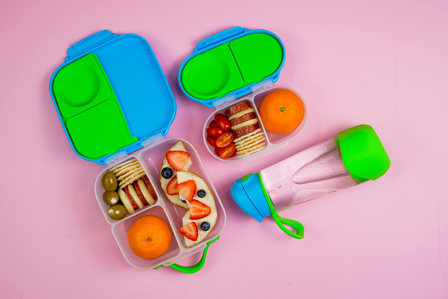 b.box Snack Box for Kids & Toddlers: 2 Compartment Snack Containers, Mini Bento Box, Lunch Box. Leak Proof, BPA free, Dishwasher safe. School Supplies. Ages 4 months+ (Lemon Sherbet, 12oz capacity)