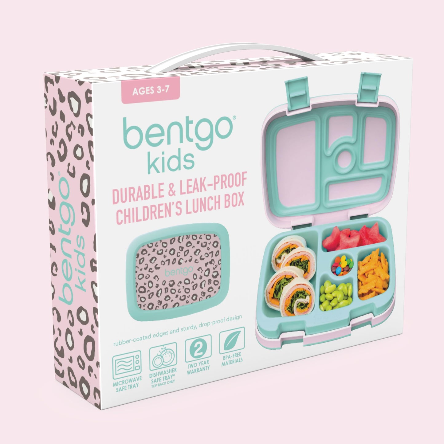 Bentgo Kids Prints Leak-Proof, 5-Compartment Bento-Style Kids Lunch Box - Ideal Portion Sizes for Ages 3-7, Durable, Drop-Proof, Dishwasher Safe, & Made with BPA-Free Materials (Puppy Love)