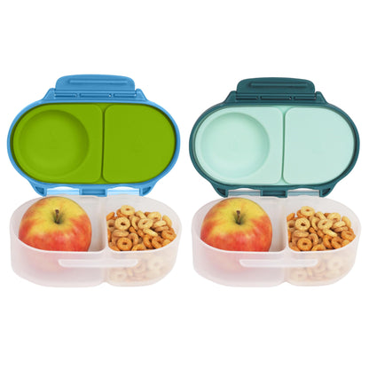 b.box Snack Box for Kids & Toddlers: 2 Compartment Snack Containers, Mini Bento Box, Lunch Box. Leak Proof, BPA free, Dishwasher safe. School Supplies. Ages 4 months+ (Lemon Sherbet, 12oz capacity)