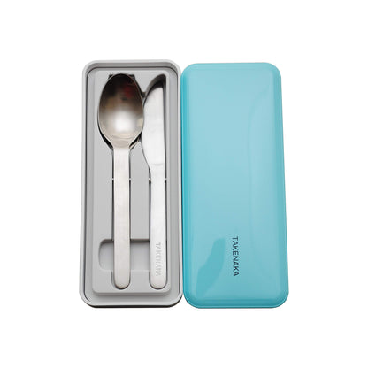 TAKENAKA CUTLERY CASE A set of Fork, Knife, and Spoon, Eco-Friendly Lunch Accessory, Made in Japan, Bento Box (Lemon Zest)