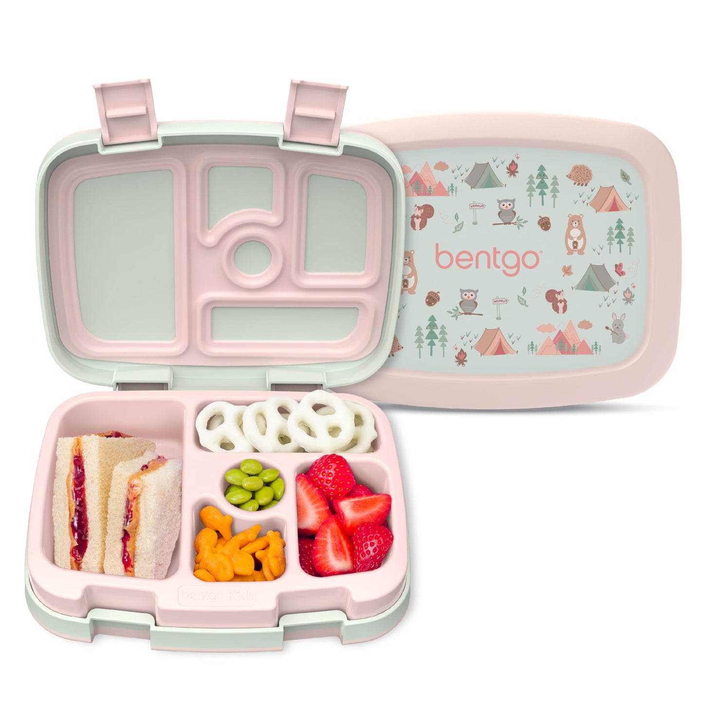 Bentgo Kids Prints Leak-Proof, 5-Compartment Bento-Style Kids Lunch Box - Ideal Portion Sizes for Ages 3-7, Durable, Drop-Proof, Dishwasher Safe, & Made with BPA-Free Materials (Puppy Love)