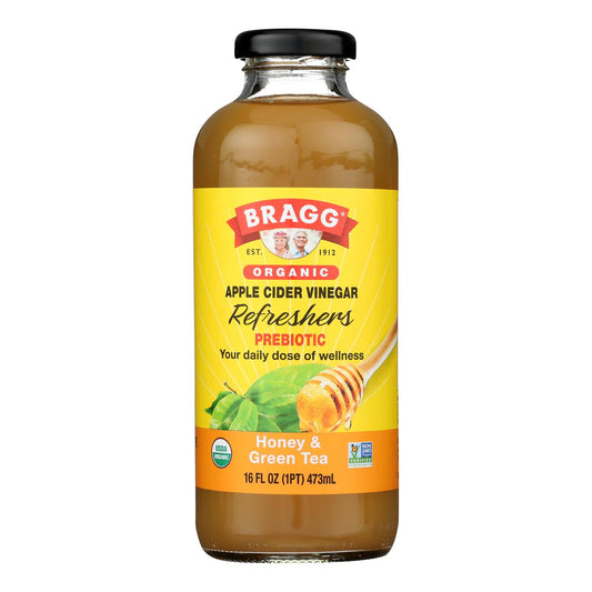 Bragg - Refresco de té verde con miel y vinagre de sidra de manzana - Caja de 12-16 Fz