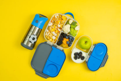 b.box Snack Box for Kids & Toddlers: 2 Compartment Snack Containers, Mini Bento Box, Lunch Box. Leak Proof, BPA free, Dishwasher safe. School Supplies. Ages 4 months+ (Lemon Sherbet, 12oz capacity)