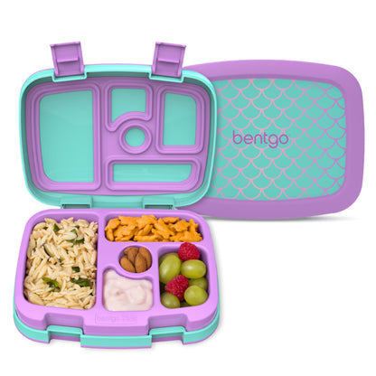 Bentgo Kids Prints Leak-Proof, 5-Compartment Bento-Style Kids Lunch Box - Ideal Portion Sizes for Ages 3-7, Durable, Drop-Proof, Dishwasher Safe, & Made with BPA-Free Materials (Puppy Love)