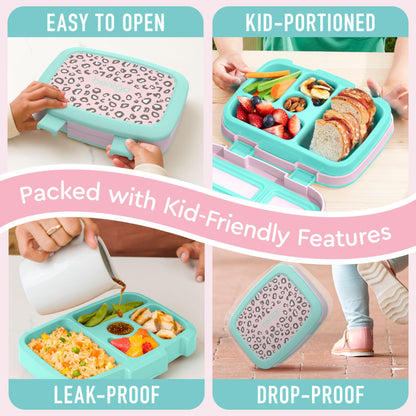 Bentgo Kids Prints Leak-Proof, 5-Compartment Bento-Style Kids Lunch Box - Ideal Portion Sizes for Ages 3-7, Durable, Drop-Proof, Dishwasher Safe, & Made with BPA-Free Materials (Puppy Love)