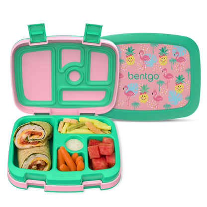 Bentgo Kids Prints Leak-Proof, 5-Compartment Bento-Style Kids Lunch Box - Ideal Portion Sizes for Ages 3-7, Durable, Drop-Proof, Dishwasher Safe, & Made with BPA-Free Materials (Puppy Love)