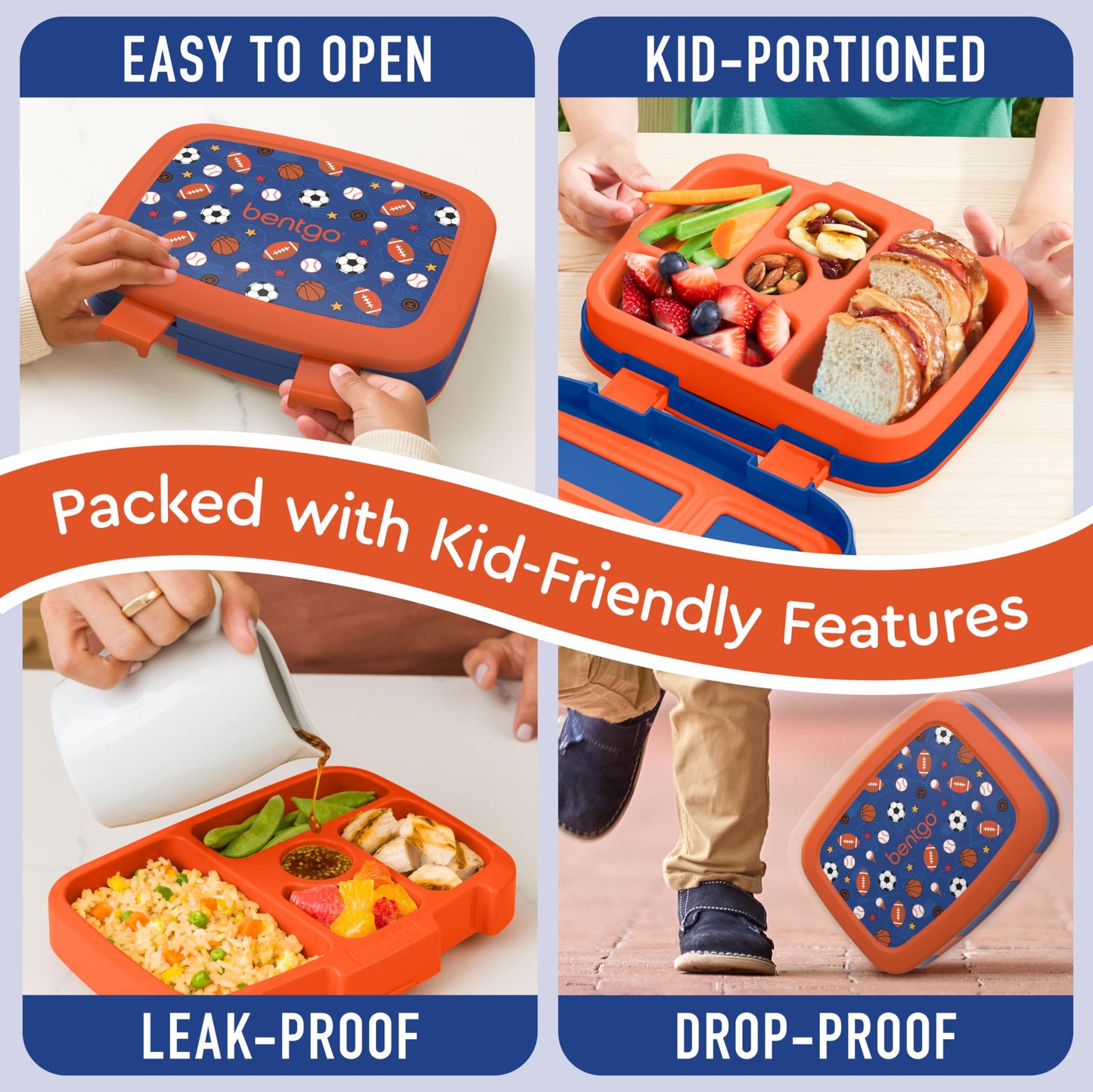 Bentgo Kids Prints Leak-Proof, 5-Compartment Bento-Style Kids Lunch Box - Ideal Portion Sizes for Ages 3-7, Durable, Drop-Proof, Dishwasher Safe, & Made with BPA-Free Materials (Puppy Love)