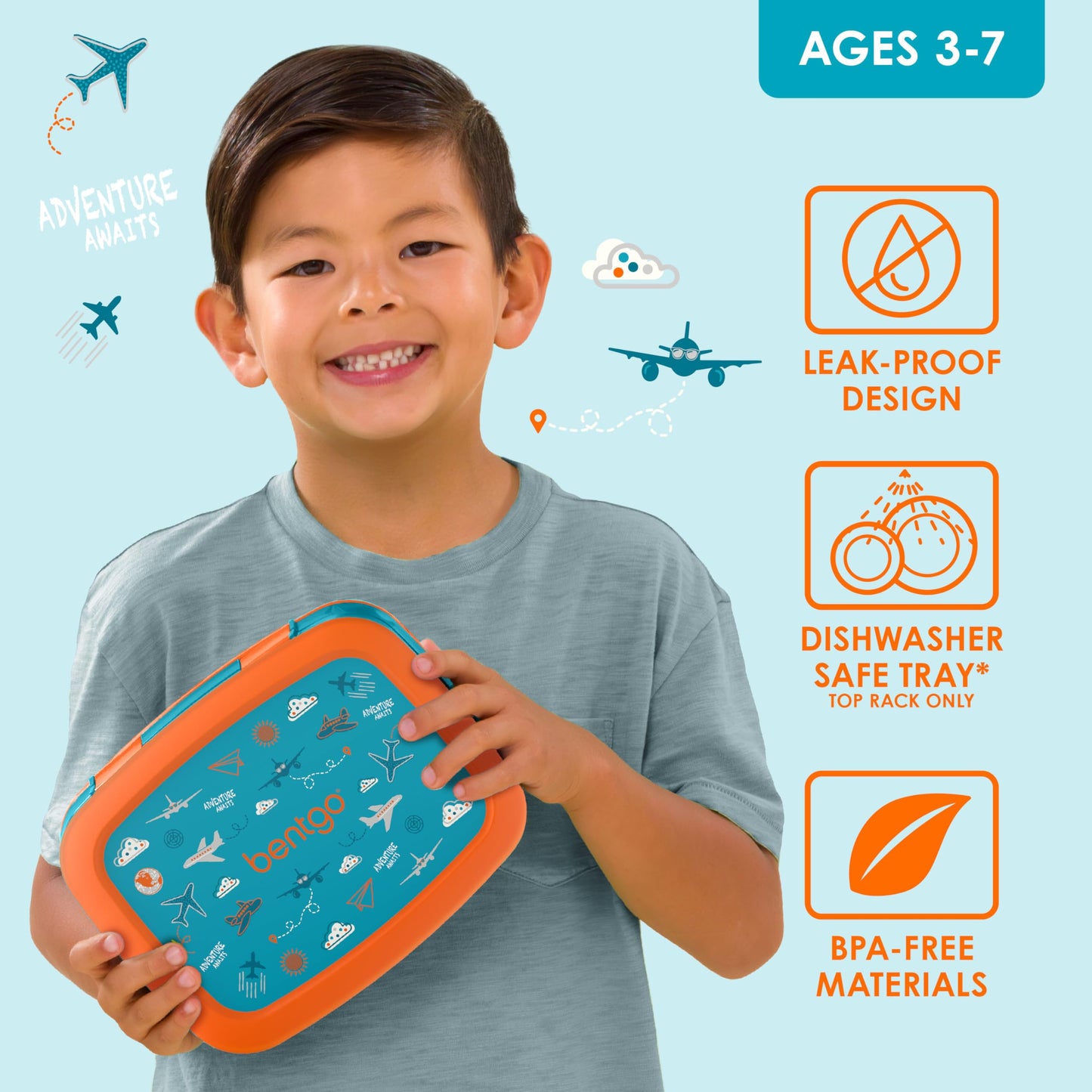 Bentgo Kids Prints Leak-Proof, 5-Compartment Bento-Style Kids Lunch Box - Ideal Portion Sizes for Ages 3-7, Durable, Drop-Proof, Dishwasher Safe, & Made with BPA-Free Materials (Puppy Love)