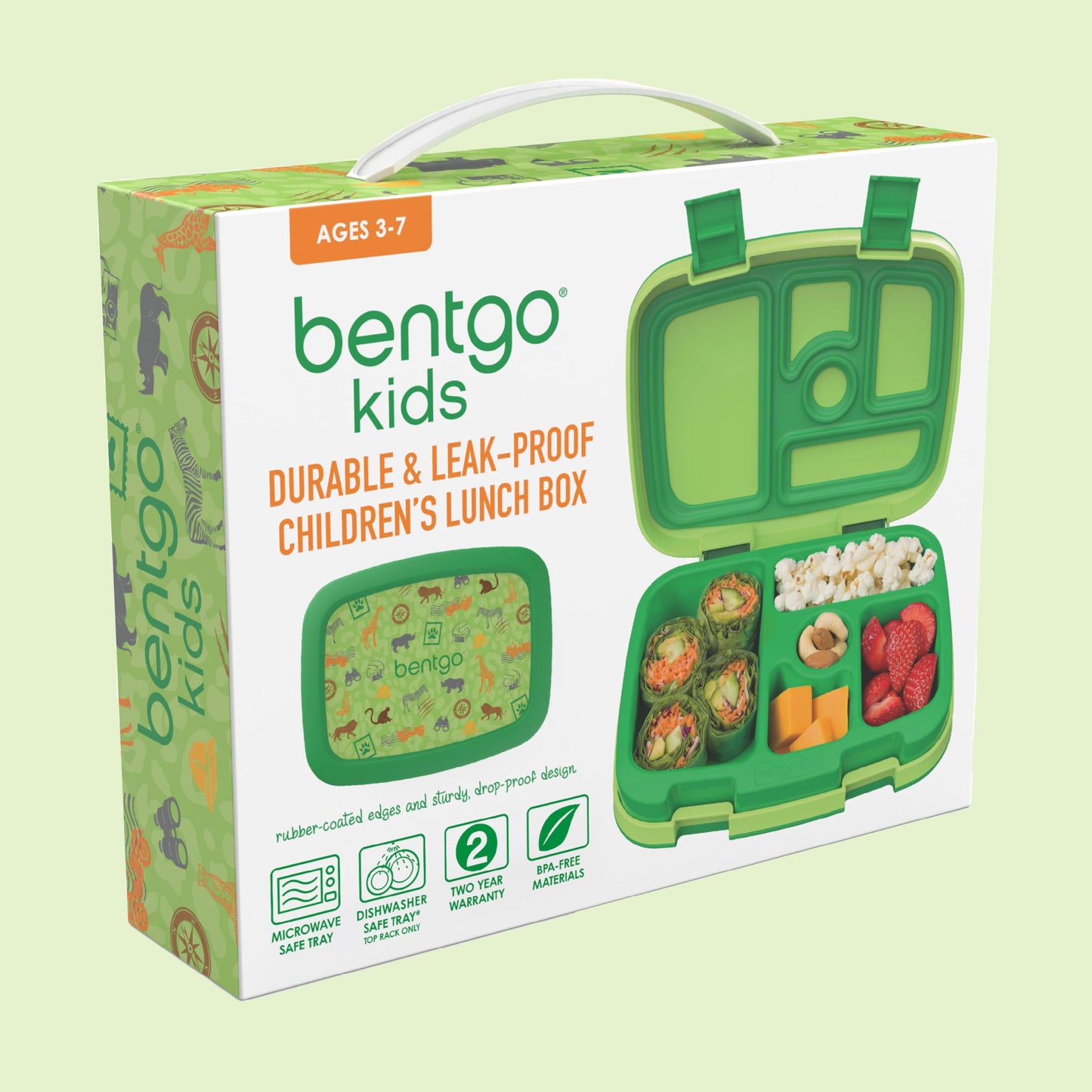 Bentgo Kids Prints Leak-Proof, 5-Compartment Bento-Style Kids Lunch Box - Ideal Portion Sizes for Ages 3-7, Durable, Drop-Proof, Dishwasher Safe, & Made with BPA-Free Materials (Puppy Love)