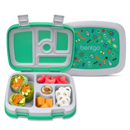 Bentgo Kids Prints Leak-Proof, 5-Compartment Bento-Style Kids Lunch Box - Ideal Portion Sizes for Ages 3-7, Durable, Drop-Proof, Dishwasher Safe, & Made with BPA-Free Materials (Puppy Love)