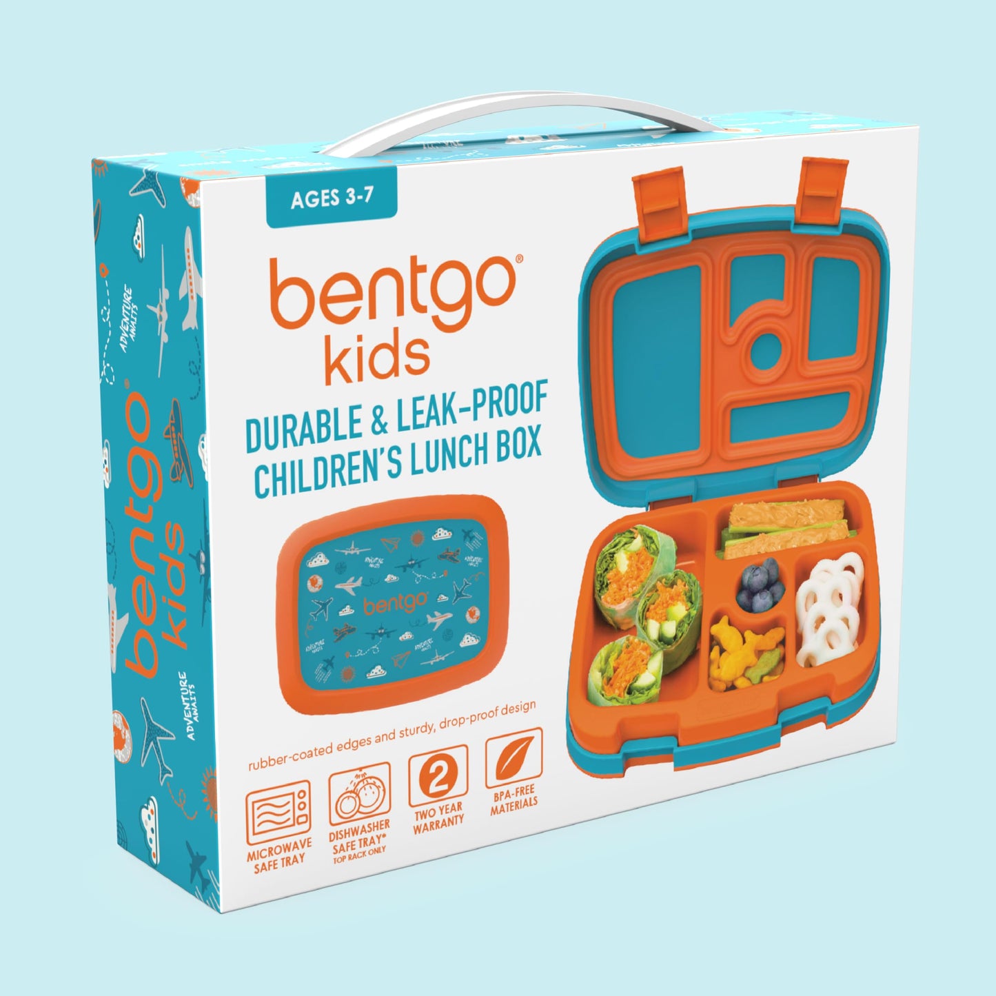 Bentgo Kids Prints Leak-Proof, 5-Compartment Bento-Style Kids Lunch Box - Ideal Portion Sizes for Ages 3-7, Durable, Drop-Proof, Dishwasher Safe, & Made with BPA-Free Materials (Puppy Love)