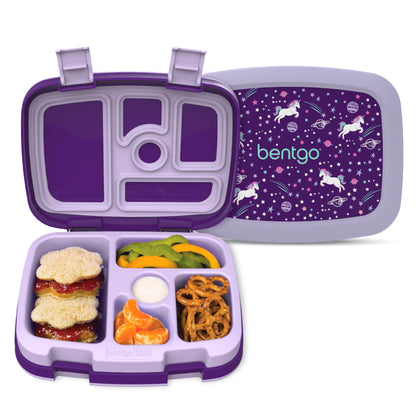 Bentgo Kids Prints Leak-Proof, 5-Compartment Bento-Style Kids Lunch Box - Ideal Portion Sizes for Ages 3-7, Durable, Drop-Proof, Dishwasher Safe, & Made with BPA-Free Materials (Puppy Love)