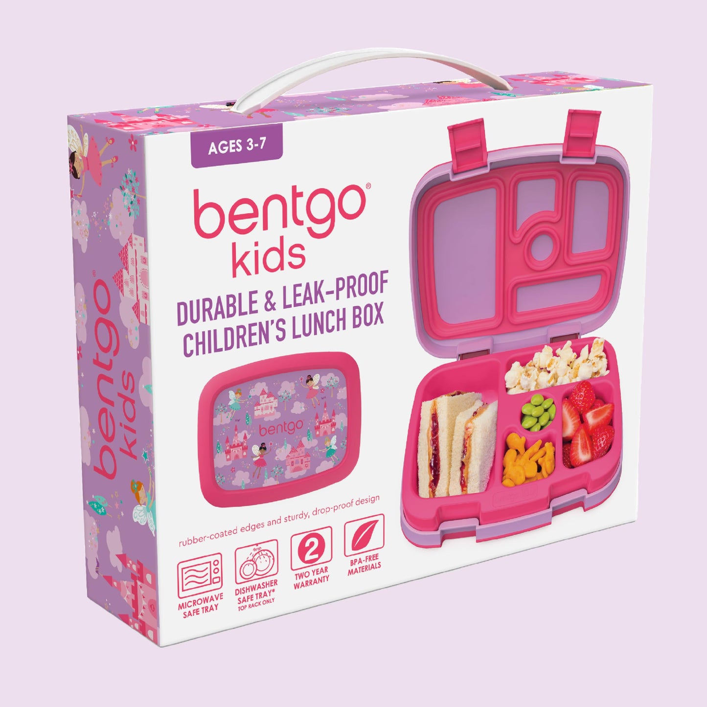 Bentgo Kids Prints Leak-Proof, 5-Compartment Bento-Style Kids Lunch Box - Ideal Portion Sizes for Ages 3-7, Durable, Drop-Proof, Dishwasher Safe, & Made with BPA-Free Materials (Puppy Love)