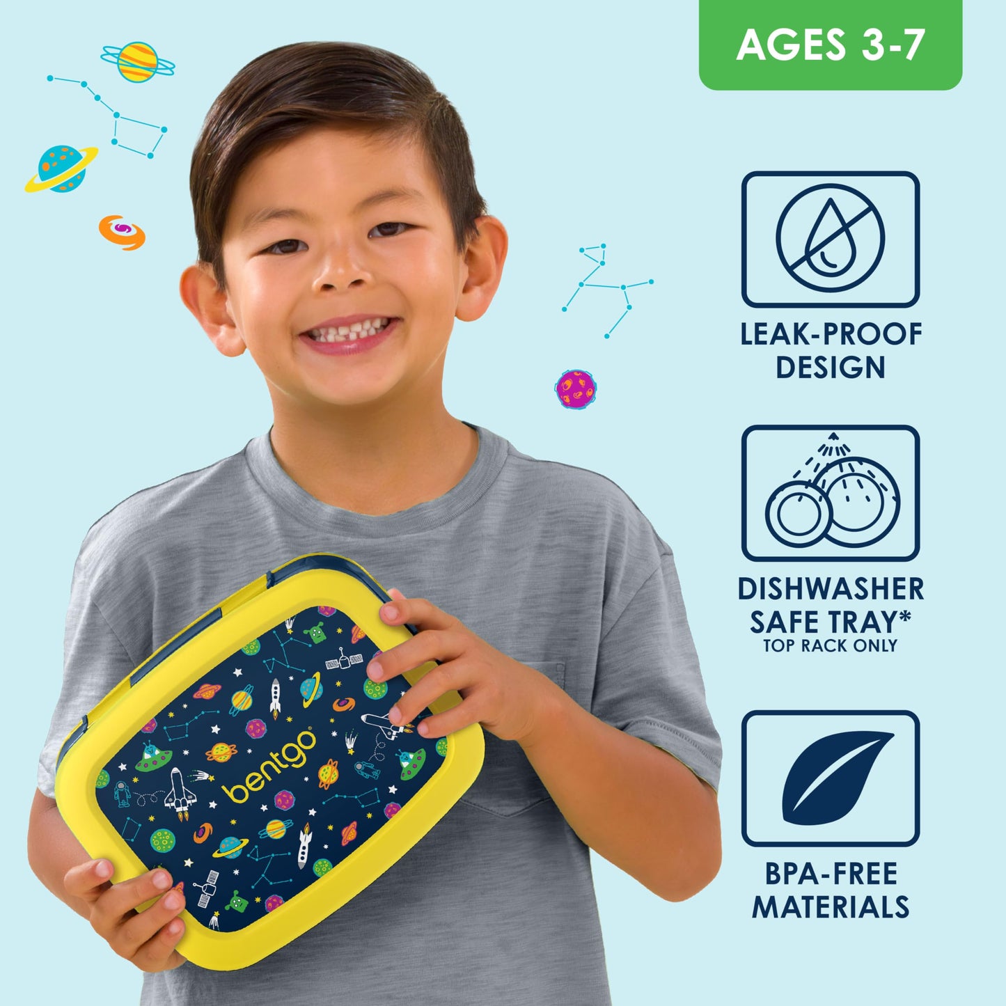 Bentgo Kids Prints Leak-Proof, 5-Compartment Bento-Style Kids Lunch Box - Ideal Portion Sizes for Ages 3-7, Durable, Drop-Proof, Dishwasher Safe, & Made with BPA-Free Materials (Puppy Love)