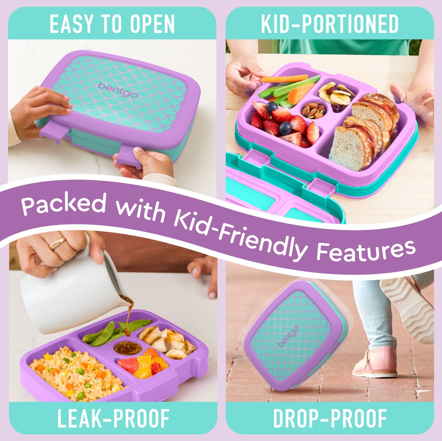 Bentgo Kids Prints Leak-Proof, 5-Compartment Bento-Style Kids Lunch Box - Ideal Portion Sizes for Ages 3-7, Durable, Drop-Proof, Dishwasher Safe, & Made with BPA-Free Materials (Puppy Love)