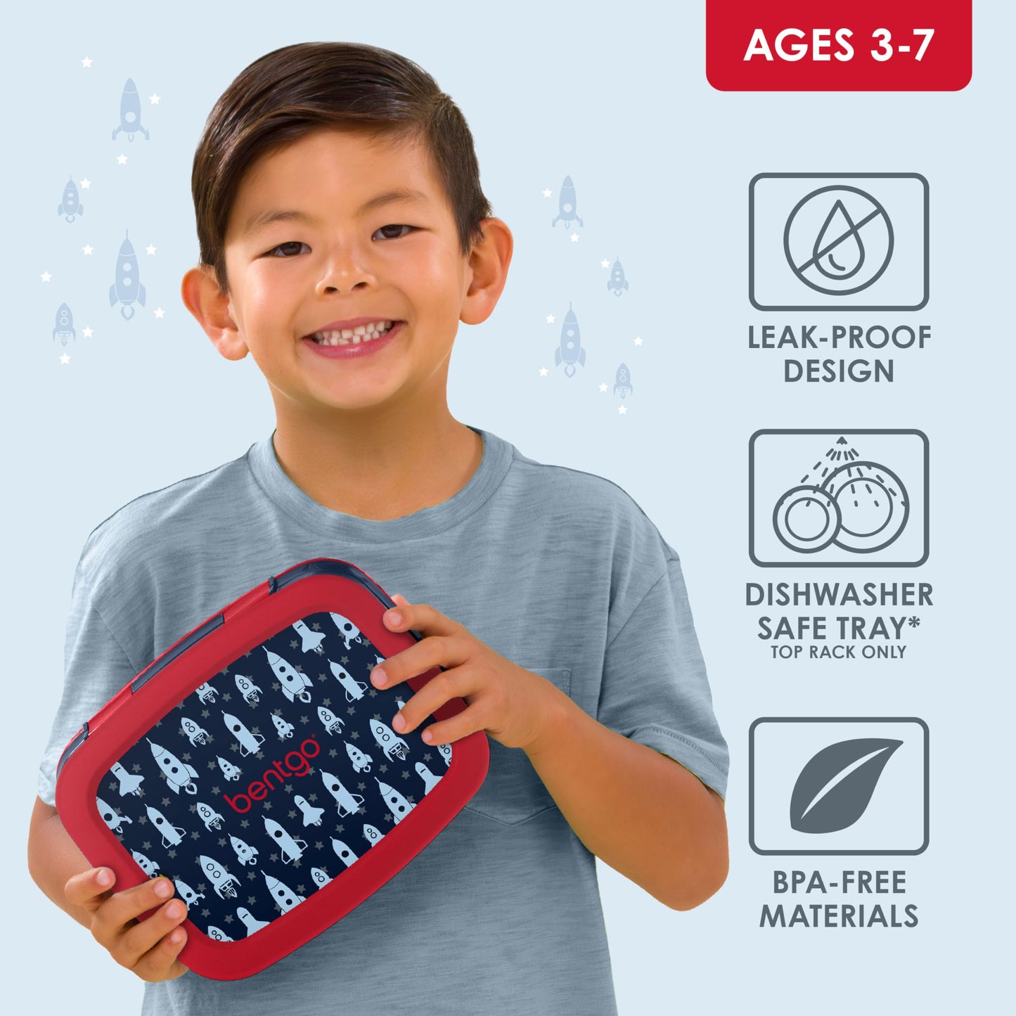 Bentgo Kids Prints Leak-Proof, 5-Compartment Bento-Style Kids Lunch Box - Ideal Portion Sizes for Ages 3-7, Durable, Drop-Proof, Dishwasher Safe, & Made with BPA-Free Materials (Puppy Love)