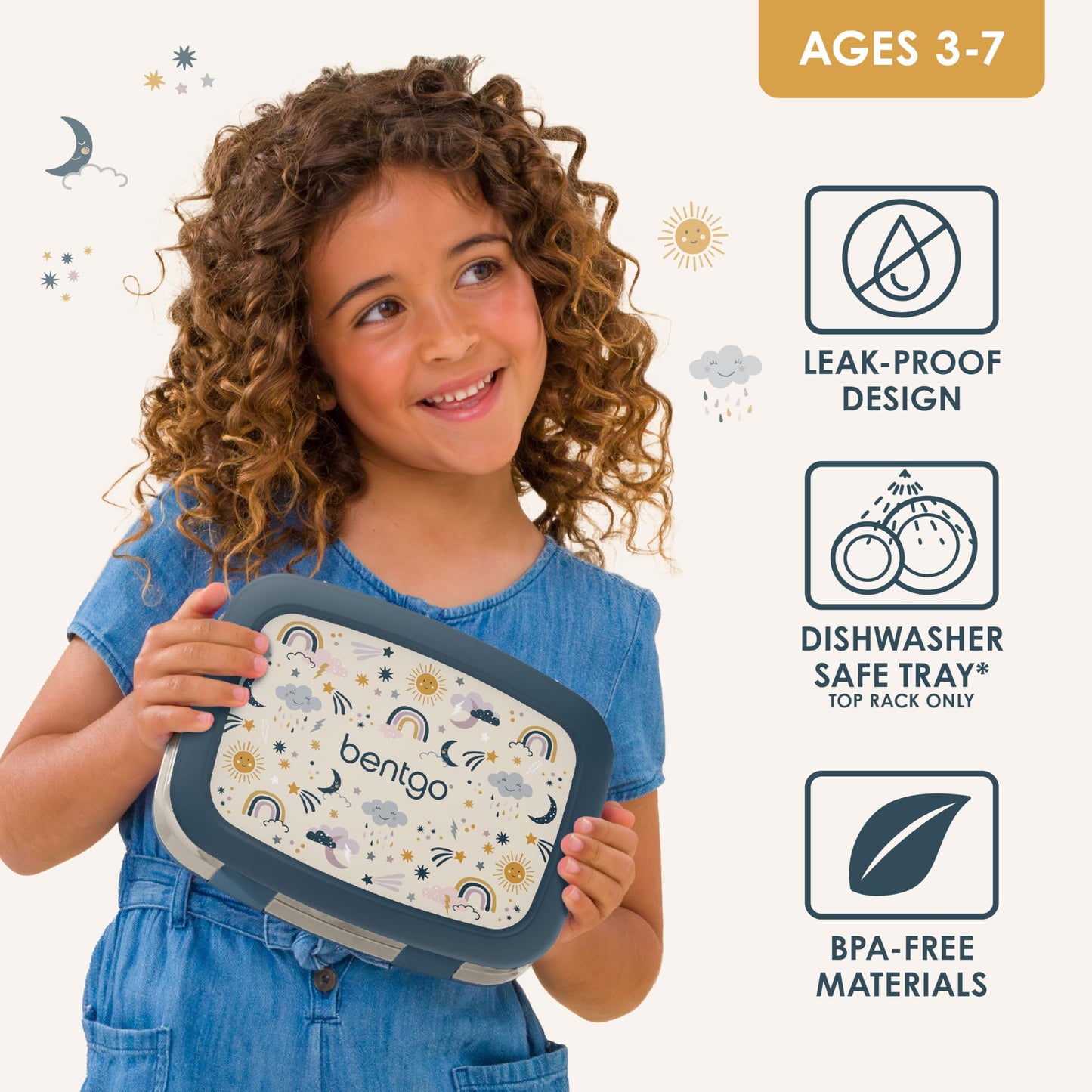 Bentgo Kids Prints Leak-Proof, 5-Compartment Bento-Style Kids Lunch Box - Ideal Portion Sizes for Ages 3-7, Durable, Drop-Proof, Dishwasher Safe, & Made with BPA-Free Materials (Puppy Love)