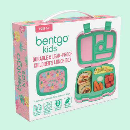 Bentgo Kids Prints Leak-Proof, 5-Compartment Bento-Style Kids Lunch Box - Ideal Portion Sizes for Ages 3-7, Durable, Drop-Proof, Dishwasher Safe, & Made with BPA-Free Materials (Puppy Love)