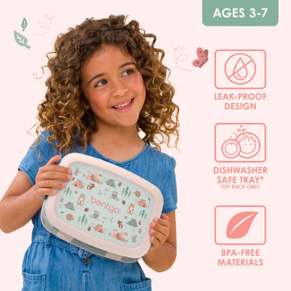 Bentgo Kids Prints Leak-Proof, 5-Compartment Bento-Style Kids Lunch Box - Ideal Portion Sizes for Ages 3-7, Durable, Drop-Proof, Dishwasher Safe, & Made with BPA-Free Materials (Puppy Love)