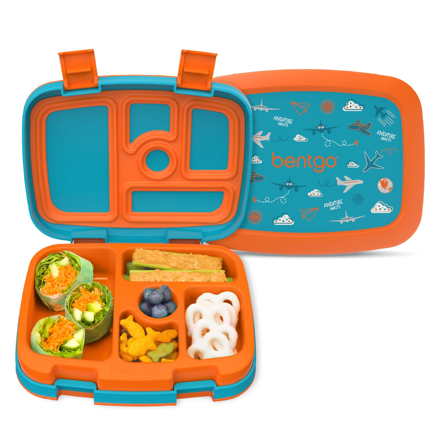 Bentgo Kids Prints Leak-Proof, 5-Compartment Bento-Style Kids Lunch Box - Ideal Portion Sizes for Ages 3-7, Durable, Drop-Proof, Dishwasher Safe, & Made with BPA-Free Materials (Puppy Love)