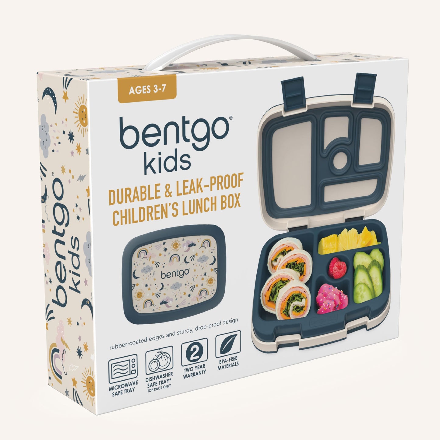 Bentgo Kids Prints Leak-Proof, 5-Compartment Bento-Style Kids Lunch Box - Ideal Portion Sizes for Ages 3-7, Durable, Drop-Proof, Dishwasher Safe, & Made with BPA-Free Materials (Puppy Love)