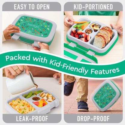 Bentgo Kids Prints Leak-Proof, 5-Compartment Bento-Style Kids Lunch Box - Ideal Portion Sizes for Ages 3-7, Durable, Drop-Proof, Dishwasher Safe, & Made with BPA-Free Materials (Puppy Love)