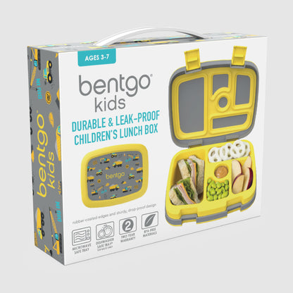 Bentgo Kids Prints Leak-Proof, 5-Compartment Bento-Style Kids Lunch Box - Ideal Portion Sizes for Ages 3-7, Durable, Drop-Proof, Dishwasher Safe, & Made with BPA-Free Materials (Puppy Love)