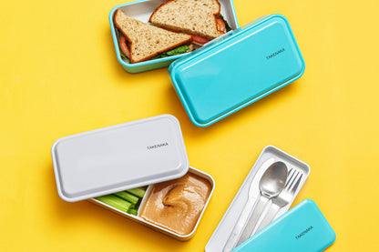 TAKENAKA CUTLERY CASE A set of Fork, Knife, and Spoon, Eco-Friendly Lunch Accessory, Made in Japan, Bento Box (Lemon Zest)