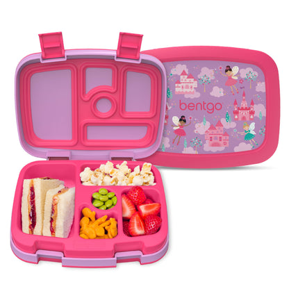 Bentgo Kids Prints Leak-Proof, 5-Compartment Bento-Style Kids Lunch Box - Ideal Portion Sizes for Ages 3-7, Durable, Drop-Proof, Dishwasher Safe, & Made with BPA-Free Materials (Puppy Love)