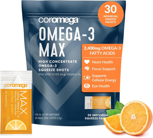 2400 毫克高浓度 Omega-3 鱼油挤压片