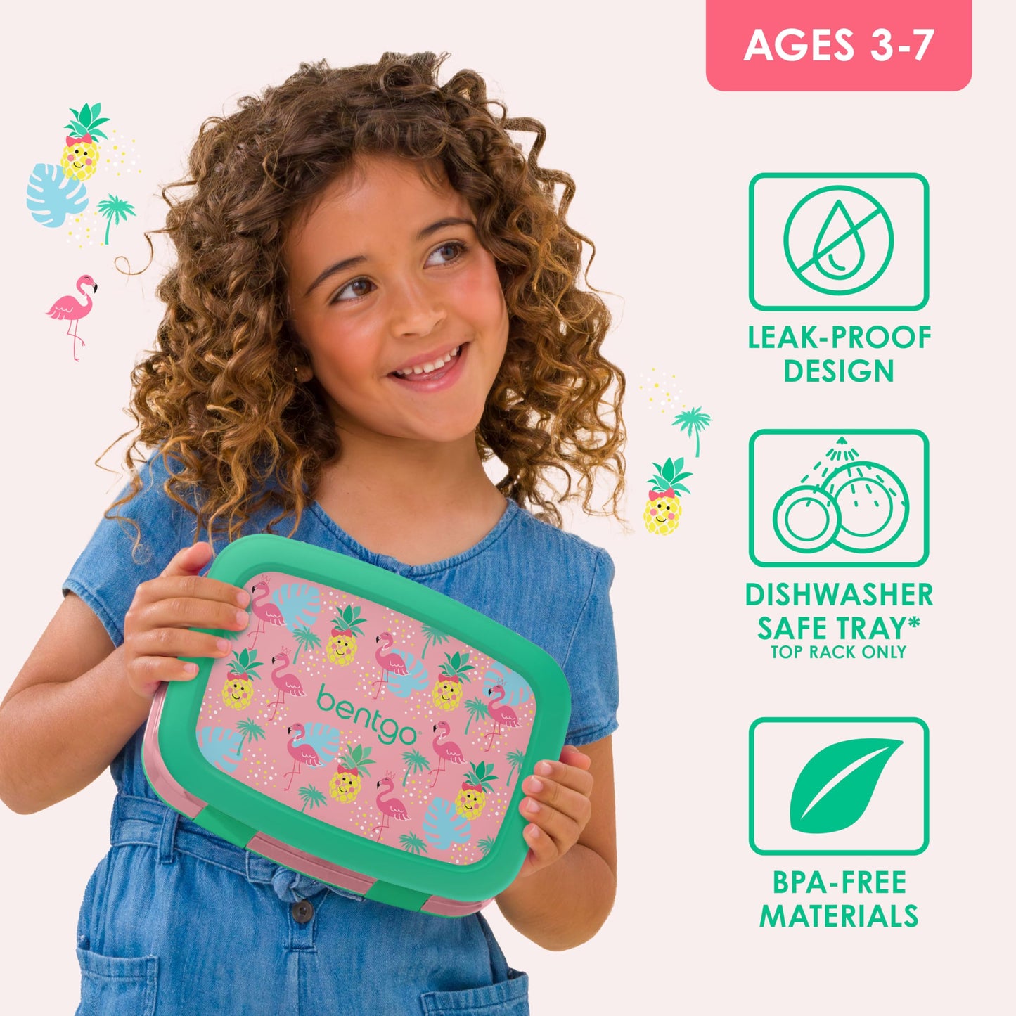 Bentgo Kids Prints Leak-Proof, 5-Compartment Bento-Style Kids Lunch Box - Ideal Portion Sizes for Ages 3-7, Durable, Drop-Proof, Dishwasher Safe, & Made with BPA-Free Materials (Puppy Love)