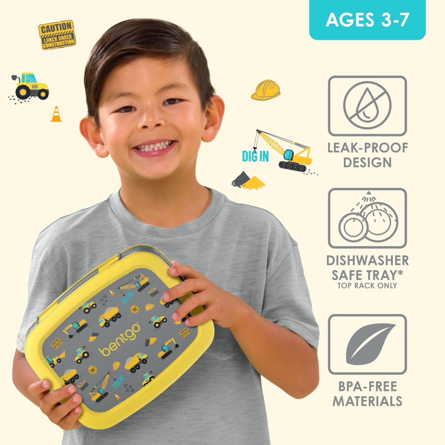 Bentgo Kids Prints Leak-Proof, 5-Compartment Bento-Style Kids Lunch Box - Ideal Portion Sizes for Ages 3-7, Durable, Drop-Proof, Dishwasher Safe, & Made with BPA-Free Materials (Puppy Love)