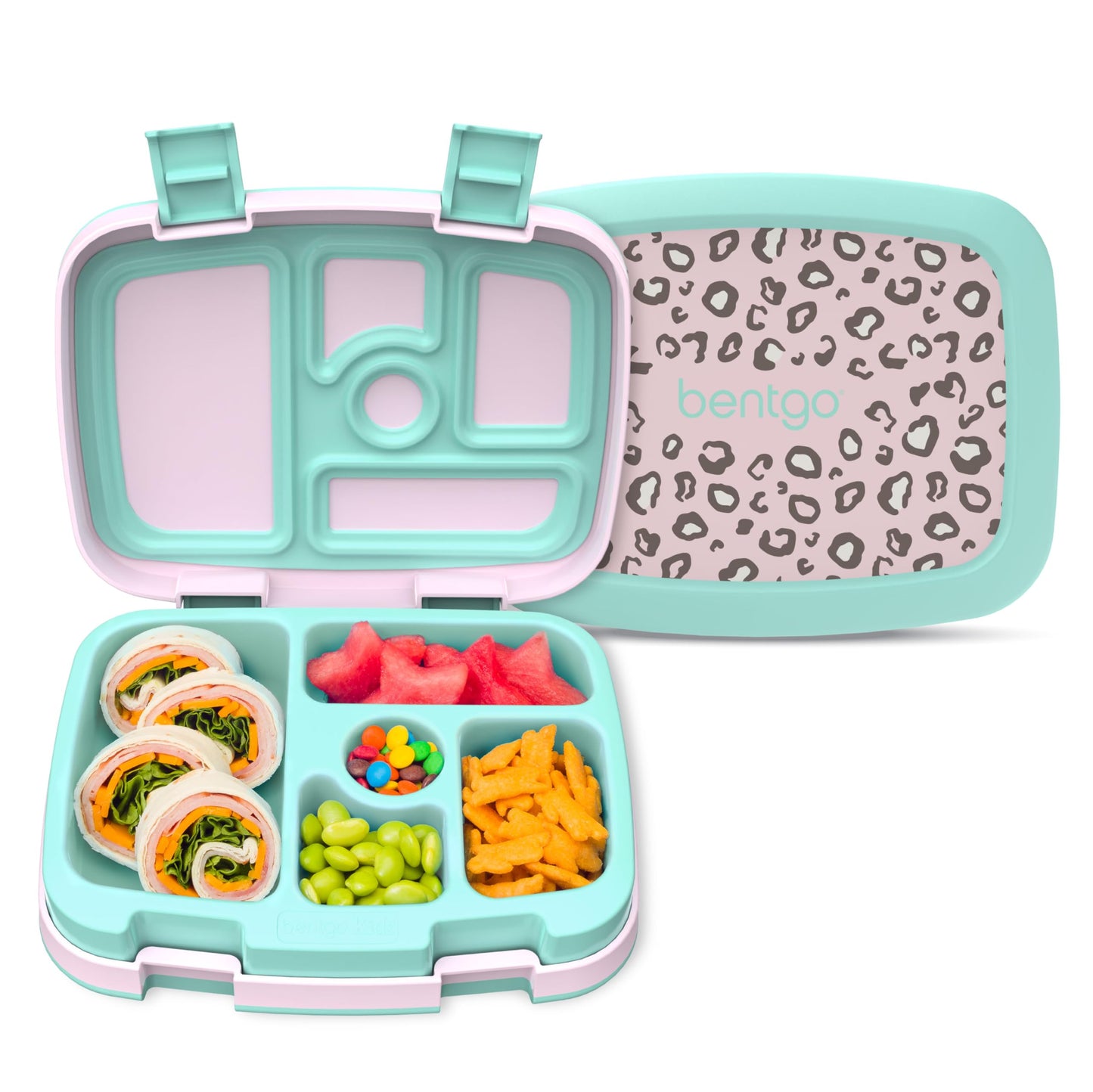 Bentgo Kids Prints Leak-Proof, 5-Compartment Bento-Style Kids Lunch Box - Ideal Portion Sizes for Ages 3-7, Durable, Drop-Proof, Dishwasher Safe, & Made with BPA-Free Materials (Puppy Love)