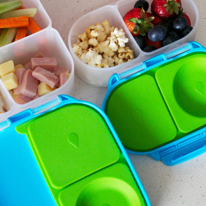 b.box Snack Box for Kids & Toddlers: 2 Compartment Snack Containers, Mini Bento Box, Lunch Box. Leak Proof, BPA free, Dishwasher safe. School Supplies. Ages 4 months+ (Lemon Sherbet, 12oz capacity)