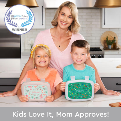 Bentgo Kids Prints Leak-Proof, 5-Compartment Bento-Style Kids Lunch Box - Ideal Portion Sizes for Ages 3-7, Durable, Drop-Proof, Dishwasher Safe, & Made with BPA-Free Materials (Puppy Love)