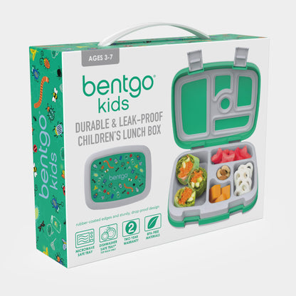 Bentgo Kids Prints Leak-Proof, 5-Compartment Bento-Style Kids Lunch Box - Ideal Portion Sizes for Ages 3-7, Durable, Drop-Proof, Dishwasher Safe, & Made with BPA-Free Materials (Puppy Love)