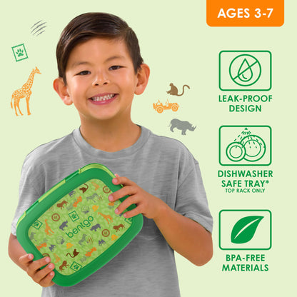 Bentgo Kids Prints Leak-Proof, 5-Compartment Bento-Style Kids Lunch Box - Ideal Portion Sizes for Ages 3-7, Durable, Drop-Proof, Dishwasher Safe, & Made with BPA-Free Materials (Puppy Love)