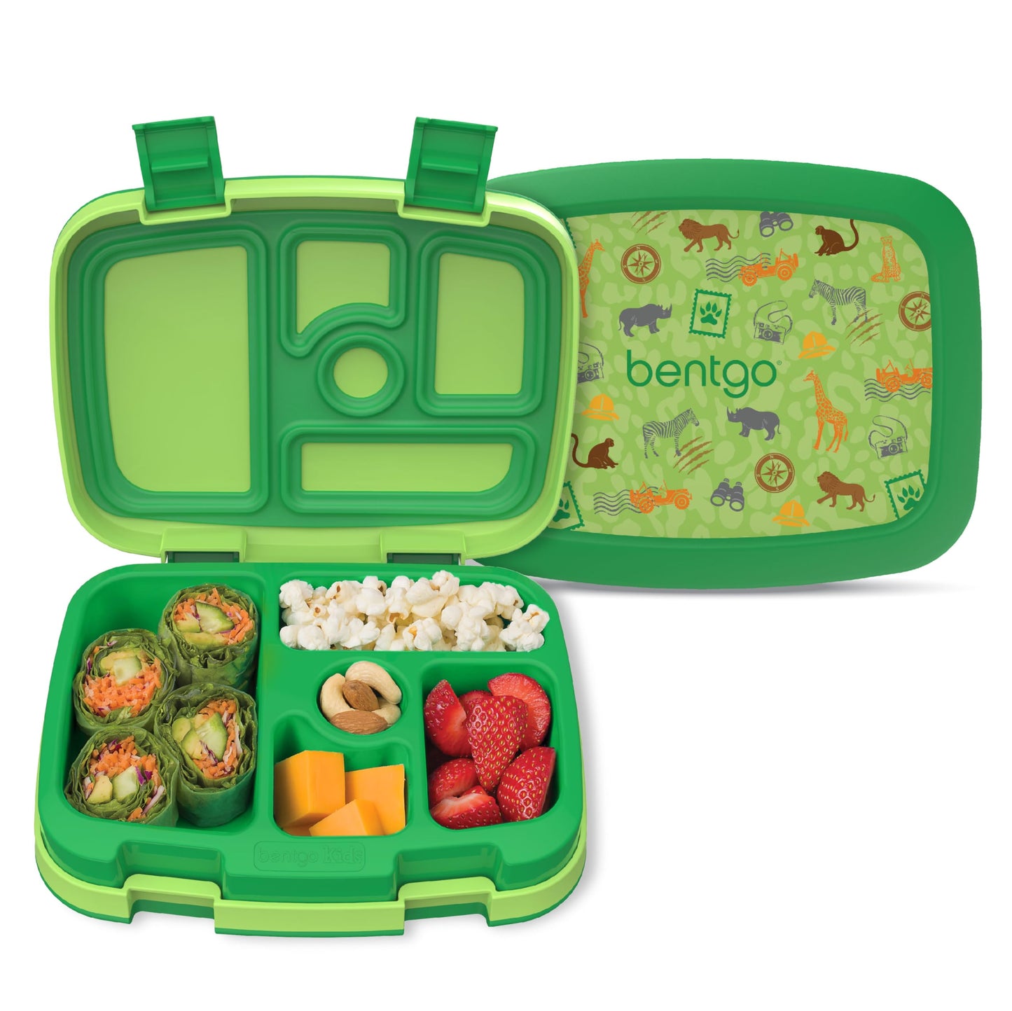 Bentgo Kids Prints Leak-Proof, 5-Compartment Bento-Style Kids Lunch Box - Ideal Portion Sizes for Ages 3-7, Durable, Drop-Proof, Dishwasher Safe, & Made with BPA-Free Materials (Puppy Love)