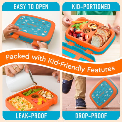 Bentgo Kids Prints Leak-Proof, 5-Compartment Bento-Style Kids Lunch Box - Ideal Portion Sizes for Ages 3-7, Durable, Drop-Proof, Dishwasher Safe, & Made with BPA-Free Materials (Puppy Love)