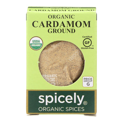 Spicely Organics - Cardamomo orgánico - Molido - Caja de 6 - 0.4 oz.