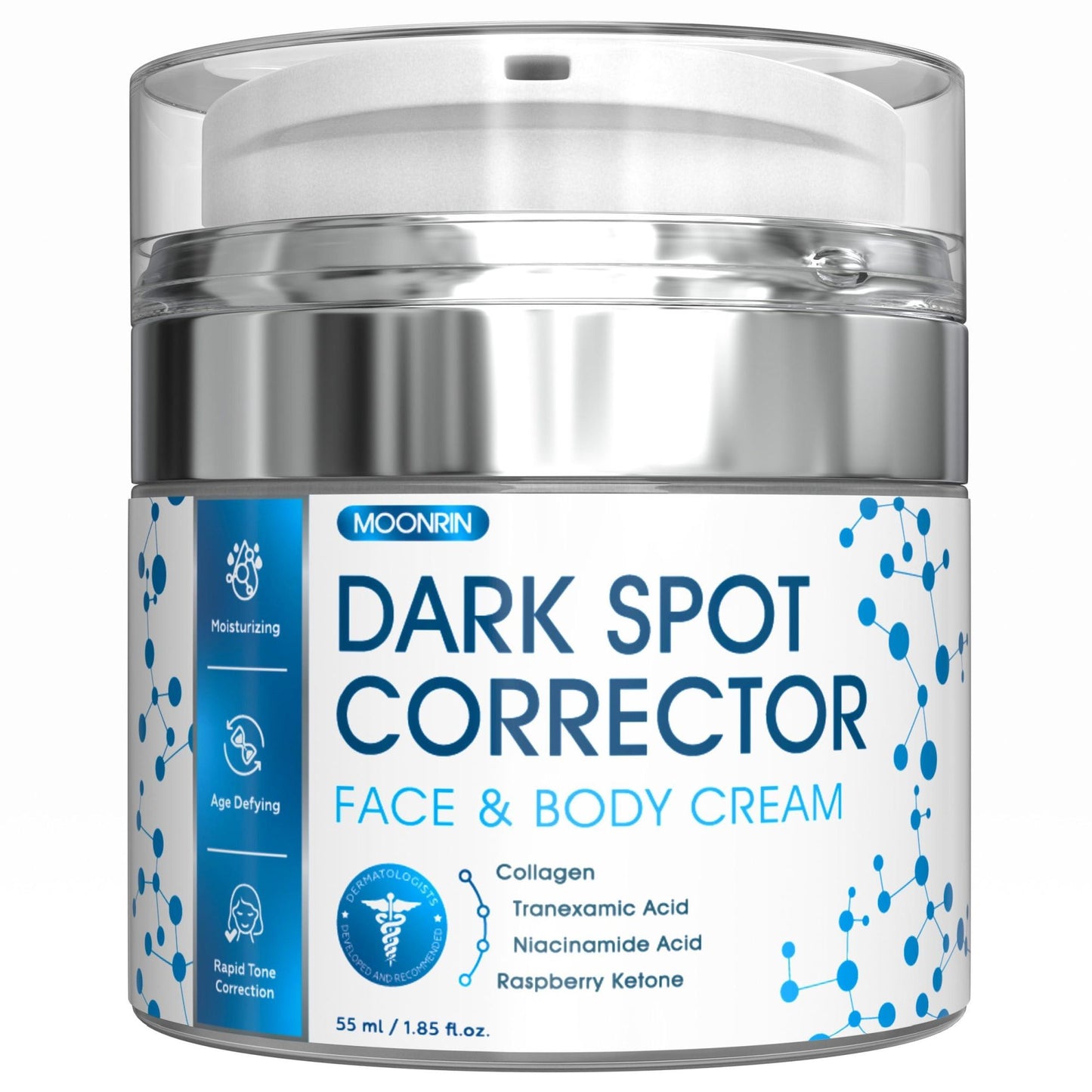 Dark Spot Remover for Face & Body 1.85 fl oz 55 ml Moisturizing Skin Lightening Cream with Collagen Niacinamide Acid Hyperpigmentation Treatment Legs Hands Inner Thighs Underarms