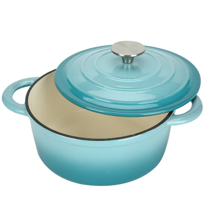 COOKWIN Enameled Cast Iron Dutch Oven with Self Basting Lid;  Enamel Coated Cookware Pot 5QT