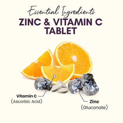 Zinc with VIT C 500 Mg Immune System Support 120 Tablets Blend of Anti-oxidants