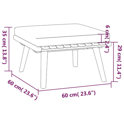 5 Piece Patio Lounge Set with Cushions Solid Acacia Wood