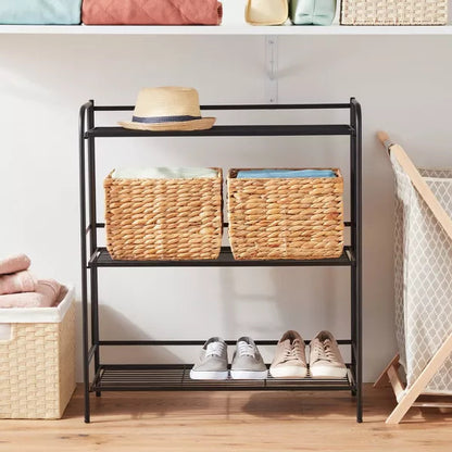 Folding 3 Shelves Black