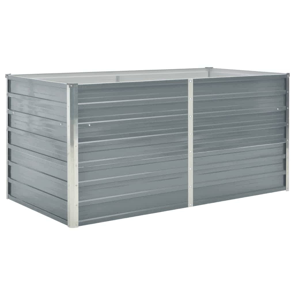 Raised Garden Bed 63"x31.5"x30.3" Galvanized Steel Gray