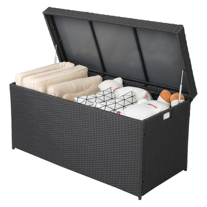 Simple And Practical Outdoor Ratton Deck Box Storage Box Black Four-Wire